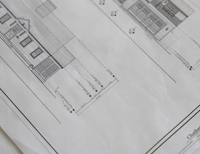 Architectural plans for a custom Cape Cod home